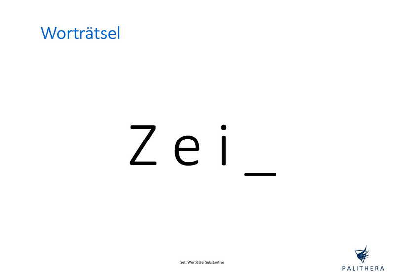 Beispiel einer Therapiekarte mit Worträtseln